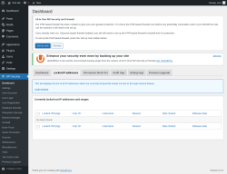 Page screenshot: WP Security &rarr; Locked IP addresses
