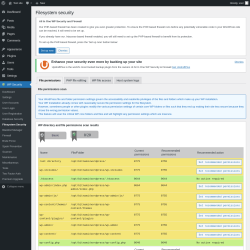Page screenshot: WP Security &rarr; Filesystem Security