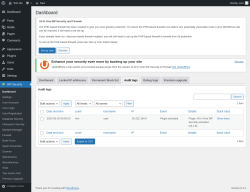 Page screenshot: WP Security &rarr; Audit logs