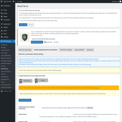 Page screenshot: WP Security &rarr; Brute Force &rarr; Cookie based brute force prevention
