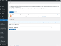 Page screenshot: WP Security &rarr; Tools