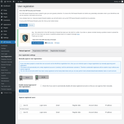 Page screenshot: WP Security &rarr; User Registration