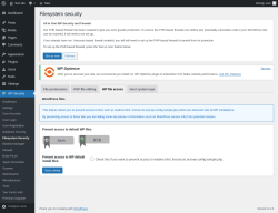 Page screenshot: WP Security &rarr; Filesystem Security &rarr; WP file access