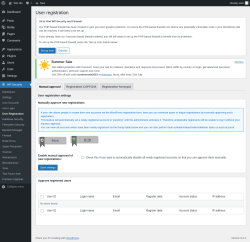 Page screenshot: WP Security &rarr; User Registration
