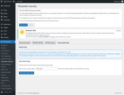 Page screenshot: WP Security &rarr; Filesystem Security &rarr; Host system logs