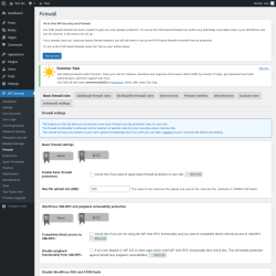 Page screenshot: WP Security &rarr; Firewall