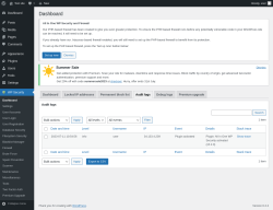 Page screenshot: WP Security &rarr; Audit logs