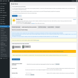 Page screenshot: WP Security &rarr; Brute Force &rarr; Cookie based brute force prevention