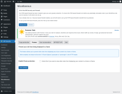 Page screenshot: WP Security &rarr; Miscellaneous &rarr; Frames