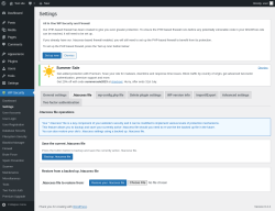 Page screenshot: WP Security &rarr; Settings &rarr; .htaccess file