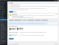 Page screenshot: WP Security &rarr; User Login &rarr; Force logout