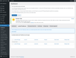 Page screenshot: WP Security &rarr; Locked IP addresses