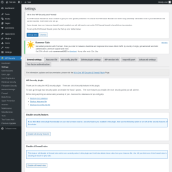 Page screenshot: WP Security &rarr; Settings