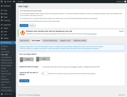 Page screenshot: WP Security &rarr; User Login &rarr; Force logout