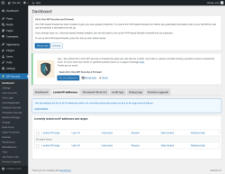 Page screenshot: WP Security &rarr; Locked IP addresses