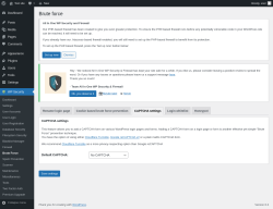 Page screenshot: WP Security &rarr; Brute Force &rarr; CAPTCHA settings