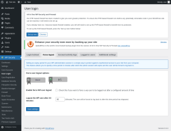 Page screenshot: WP Security &rarr; User Login &rarr; Force logout