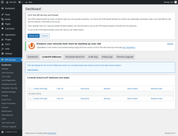 Page screenshot: WP Security &rarr; Locked IP addresses
