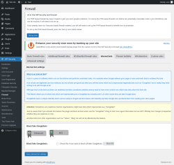 Page screenshot: WP Security &rarr; Firewall &rarr; Internet bots