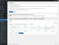 Page screenshot: WP Security &rarr; Audit logs
