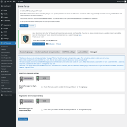Page screenshot: WP Security &rarr; Brute Force &rarr; Honeypot
