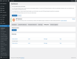 Page screenshot: WP Security &rarr; Debug logs