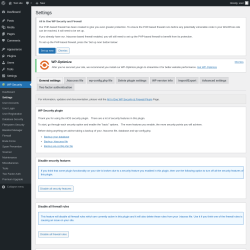 Page screenshot: WP Security &rarr; Settings