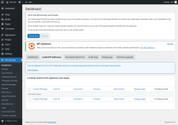 Page screenshot: WP Security &rarr; Locked IP addresses