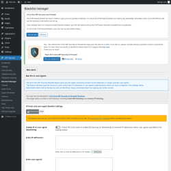 Page screenshot: WP Security &rarr; Blacklist Manager