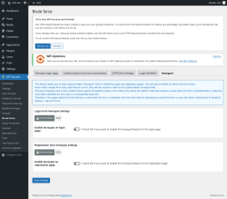 Page screenshot: WP Security &rarr; Brute Force &rarr; Honeypot