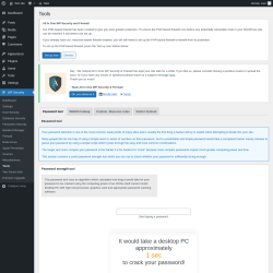 Page screenshot: WP Security &rarr; Tools