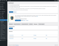 Page screenshot: WP Security &rarr; Debug logs