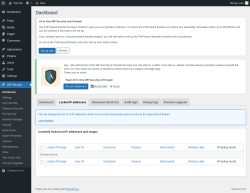Page screenshot: WP Security &rarr; Locked IP addresses