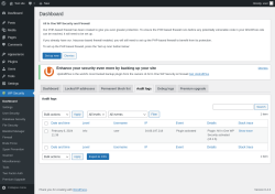 Page screenshot: WP Security &rarr; Audit logs