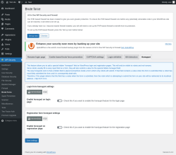 Page screenshot: WP Security &rarr; Brute Force &rarr; Honeypot