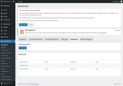 Page screenshot: WP Security &rarr; Debug logs