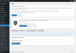 Page screenshot: WP Security &rarr; Tools &rarr; WHOIS lookup