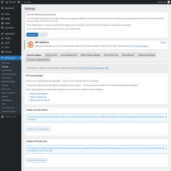 Page screenshot: WP Security &rarr; Settings