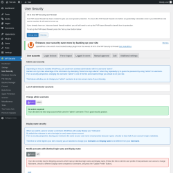 Page screenshot: WP Security &rarr; User Security