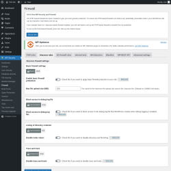 Page screenshot: WP Security &rarr; Firewall &rarr; .htaccess rules