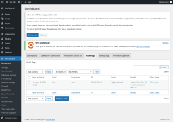 Page screenshot: WP Security &rarr; Audit logs