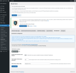 Page screenshot: WP Security &rarr; Brute Force &rarr; 404 detection