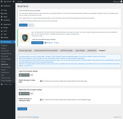 Page screenshot: WP Security &rarr; Brute Force &rarr; Honeypot