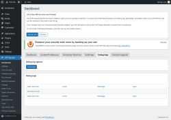 Page screenshot: WP Security &rarr; Debug logs