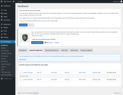Page screenshot: WP Security &rarr; Locked IP addresses