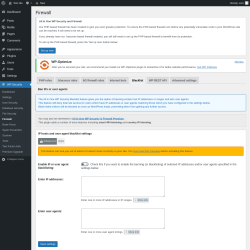 Page screenshot: WP Security &rarr; Firewall &rarr; Blacklist