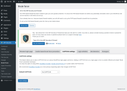 Page screenshot: WP Security &rarr; Brute Force &rarr; CAPTCHA settings