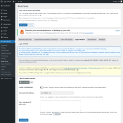 Page screenshot: WP Security &rarr; Brute Force &rarr; Login whitelist
