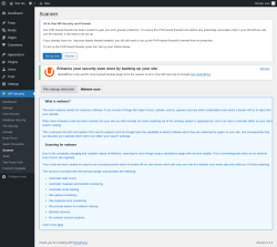 Page screenshot: WP Security &rarr; Scanner &rarr; Malware scan