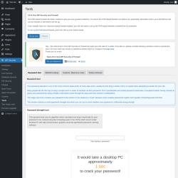 Page screenshot: WP Security &rarr; Tools